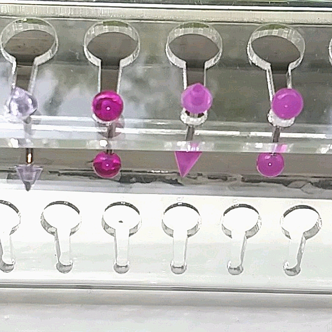 Purple Uv SpikeBall EyebrowVertical Labret Rings